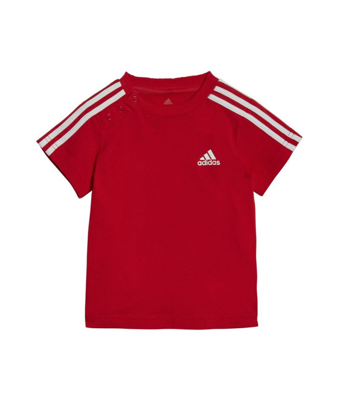 Conjunto adidas 3 Bandas Kids Red