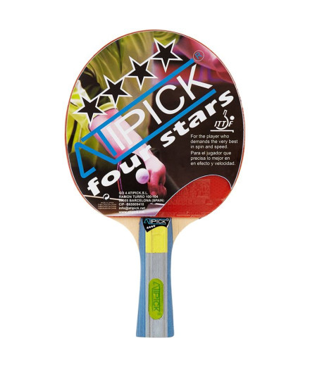 Pala Ping-Pong Atipick Avanzado 4 ****, goma lisa 1.8 mm...
