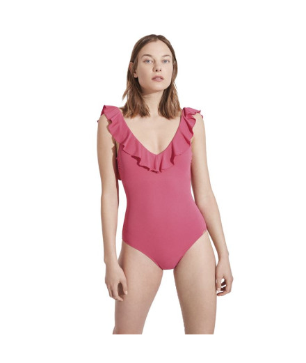 Bañador Ysabel Mora Reductor Volante Copa B Fucsia