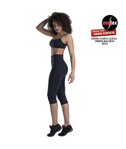 Mallas piratas Happy Dance trincha doble Mujer Bk