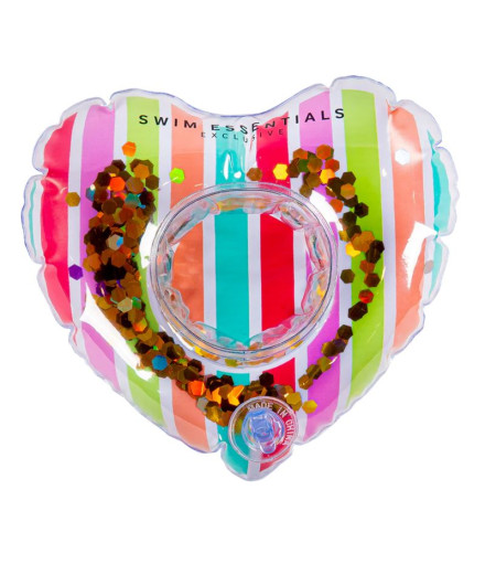 Flotador portavasos Swim Essentials Rainbow Glitter Heart...