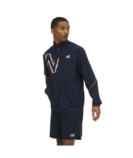 Chaqueta New Balance Graphic Impact Run Hombre Azul