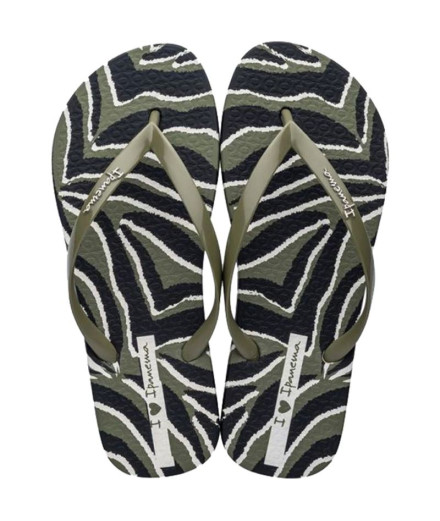 Chanclas Ipanema Animal Print Mujer Negro