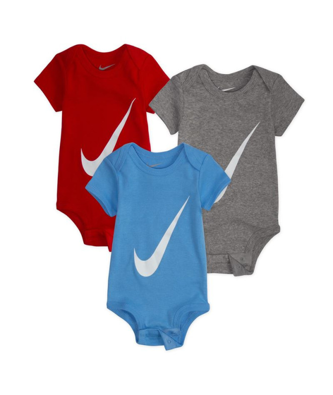 Bodys Nike Kids 3 Packs Bebé Blue