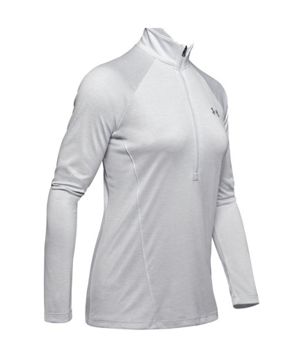 Camiseta Under Armour Tech 1/2 Zip Twist Mujer Gris