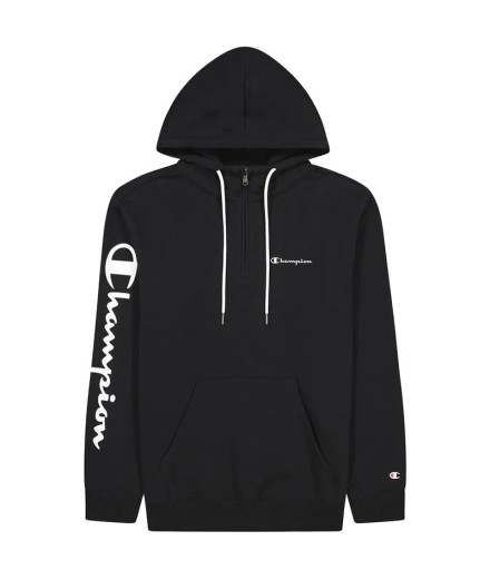 Sudadera Champion Hooded Half Zip Hombre Black