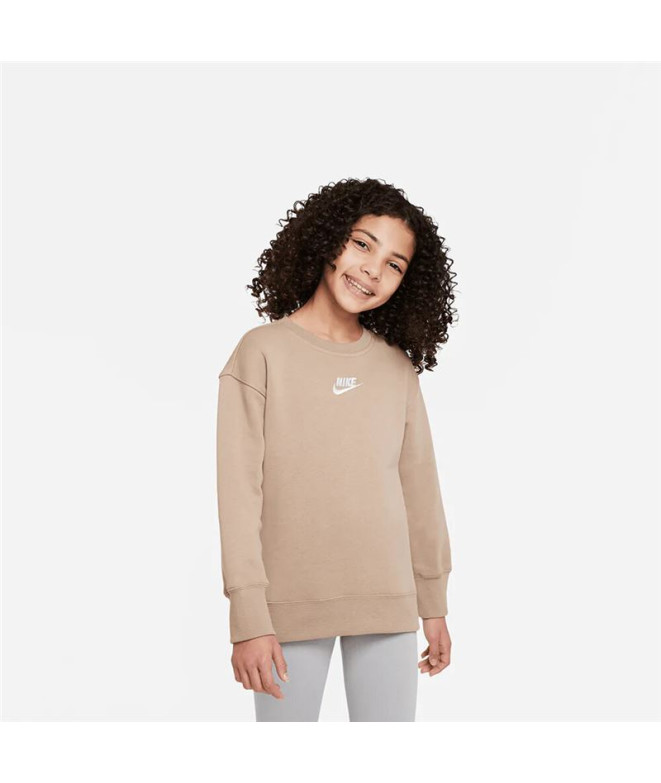 Sudadera Nike Sportswear Club Fleece Niña Khaki