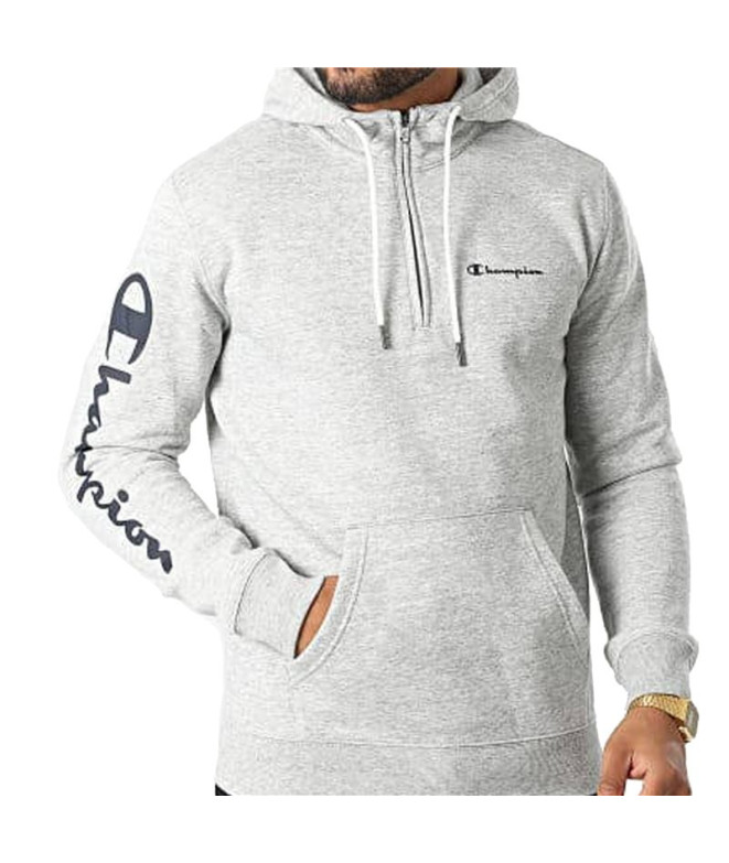 Sudadera Champion Hooded Half Zip Hombre Gray