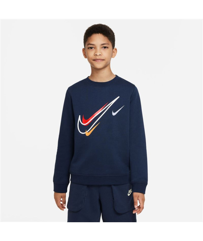 Sudadera Nike NSW FLC CREW Niño Blue