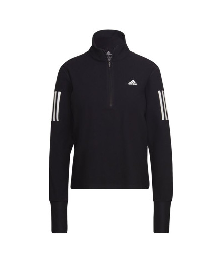 Sudadera de Running adidas Own The Run 1/2 Zip Negro Mujer