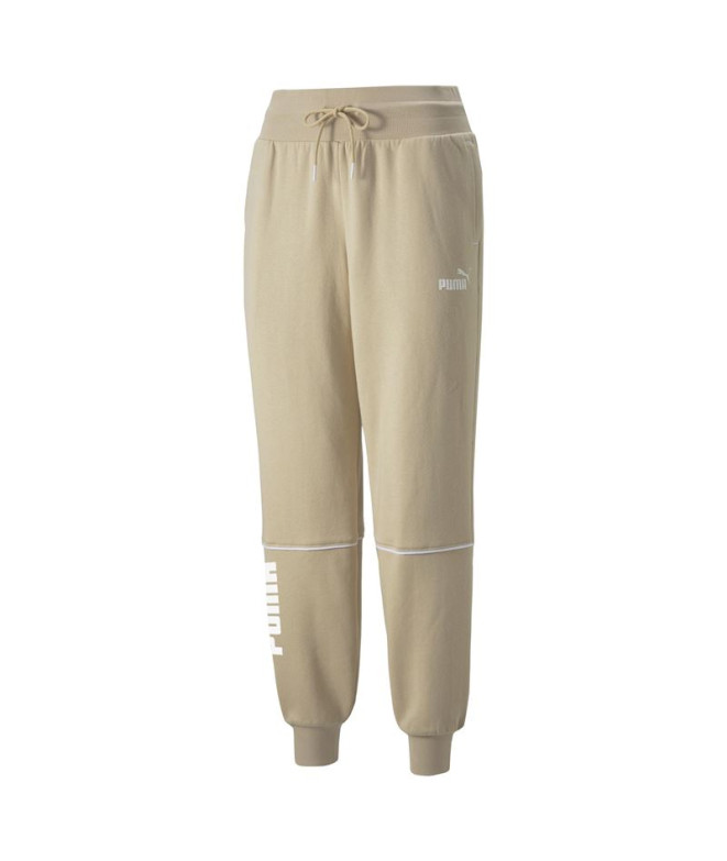 Pantalones Puma Power Colorblock Beige Mujer