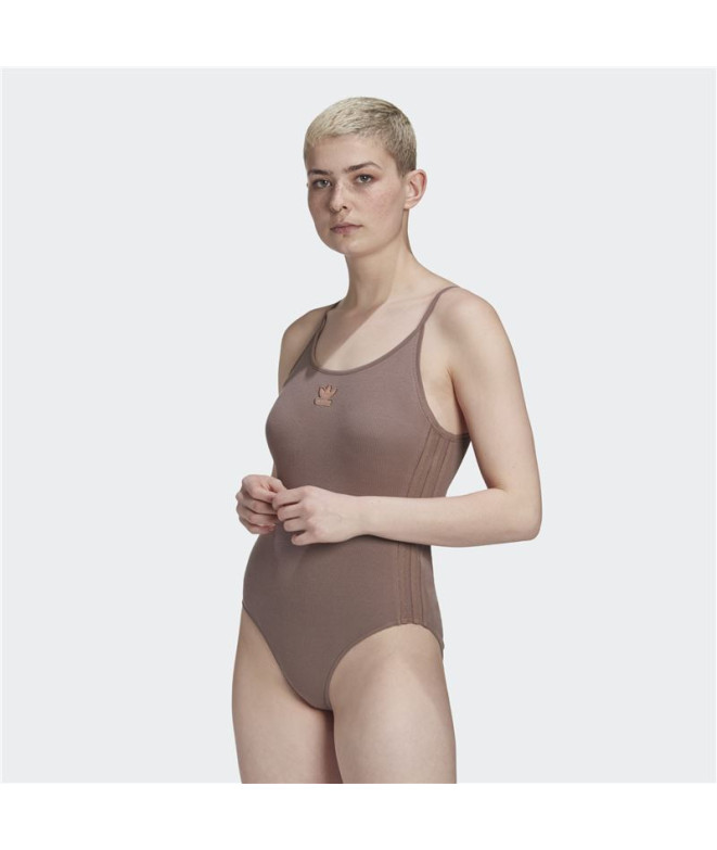 Body adidas Ribbed marrón Mujer