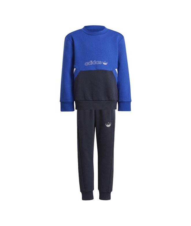 Conjunto adidas Crew azul Infantil