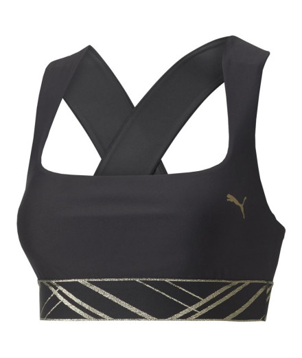 Sujetador deportivo de traning Puma Mid Impact Deco Glam...