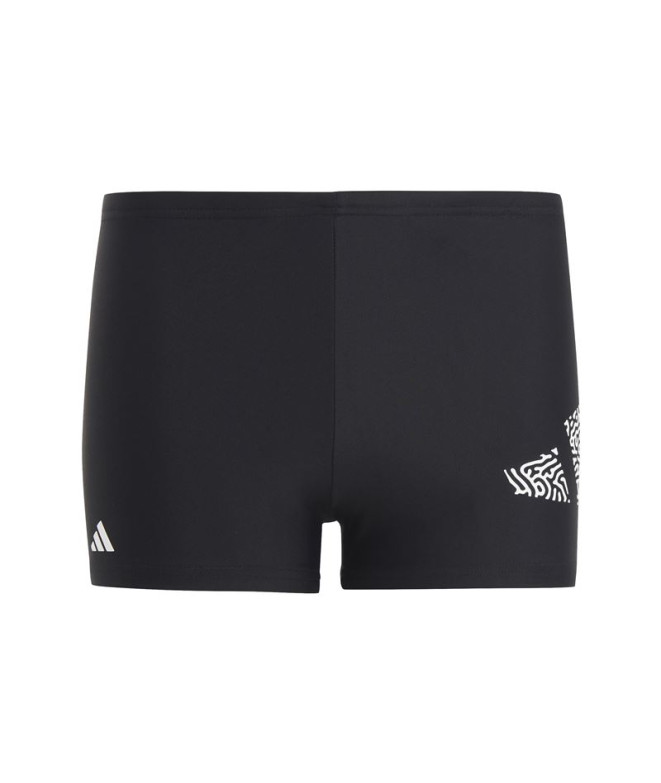 Bañador de Natación adidas 3 Bar Negro Infantil
