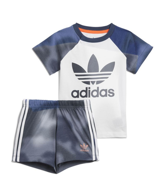 Conjunto adidas Camouflage Print Azul Infantil