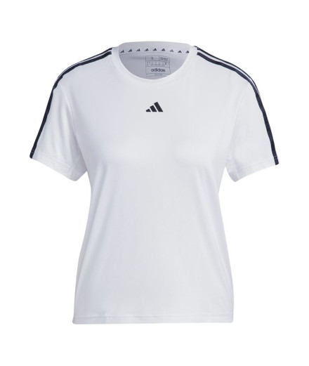 Camiseta de Fitness adidas Essentials 3 Bandas Blanco Mujer