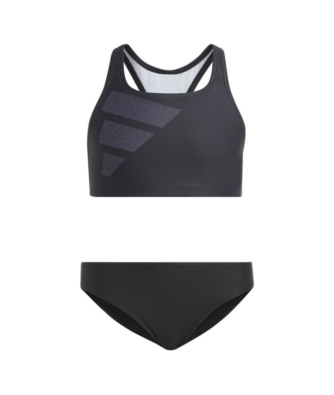Bikini de Natación adidas Big Bars Logo Negro Niña