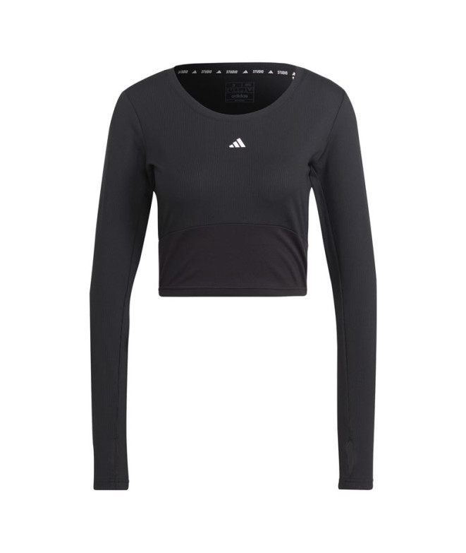 Camiseta de Fitness adidas Studio Negro Mujer