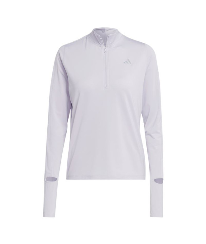 Camiseta de Running adidas Fast 1/2 Zip Lila Mujer