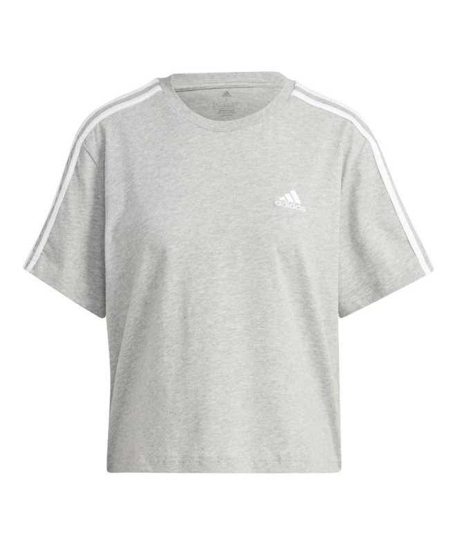 Camiseta adidas 3S Cropped Top Gris Mujer