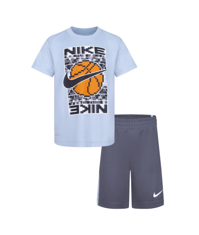 Conjunto Nike Df Icon Short Gris Niño
