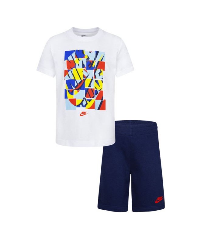 Conjunto Nike Nsw Add Ft Short Azul Niño