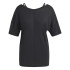 Camiseta de Yoga adidas Studio Oversized Negro Mujer