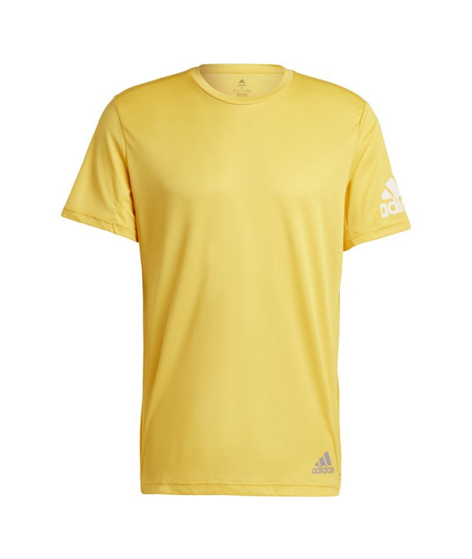 Camiseta de Running adidas Run It Amarillo Hombre