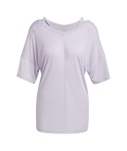 Camiseta adidas Yoga Studio Oversized Lila Mujer