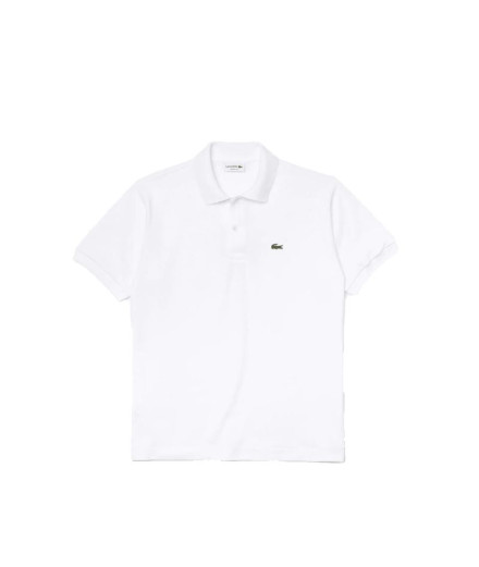Polo Lacoste Canalé Blanco Hombre
