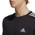 Camiseta adidas Essentials Single 3 Bandas Hombre Negro