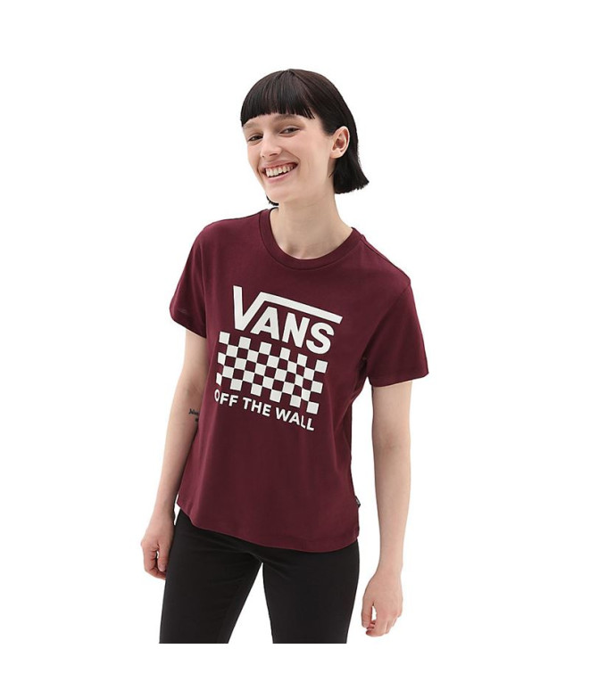 Camiseta Vans Lock Box Crew-B Granate Mujer