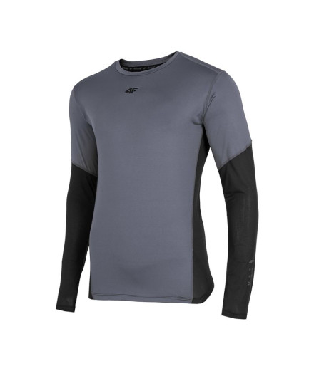 Camiseta Manga Larga de Running 4F Gris Hombre