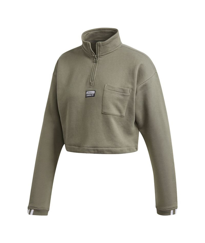 Sudadera adidas Cropped verde Mujer