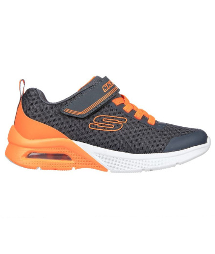 Zapatillas Skechers Microspec Max - Gorvix Gris Naranja Niño
