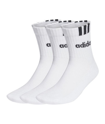 Calcetines adidas 3 Stripes Linear 3P Blanco