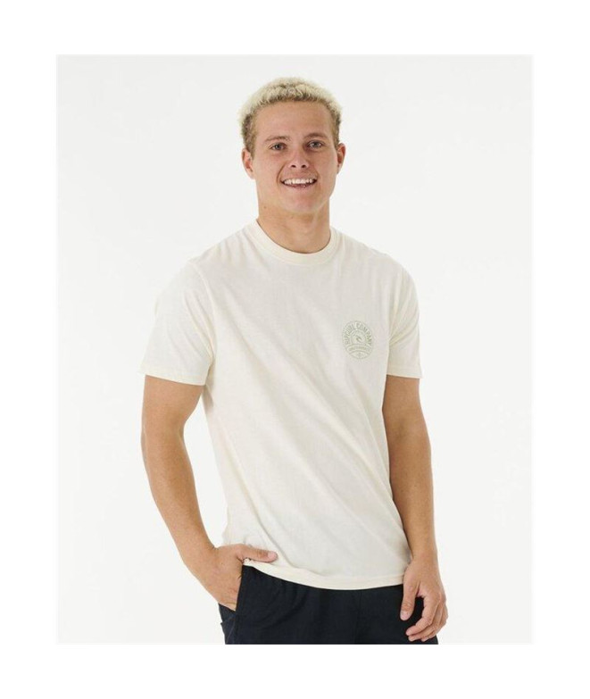 Camiseta Rip Curl Stapler Hombre Blanco