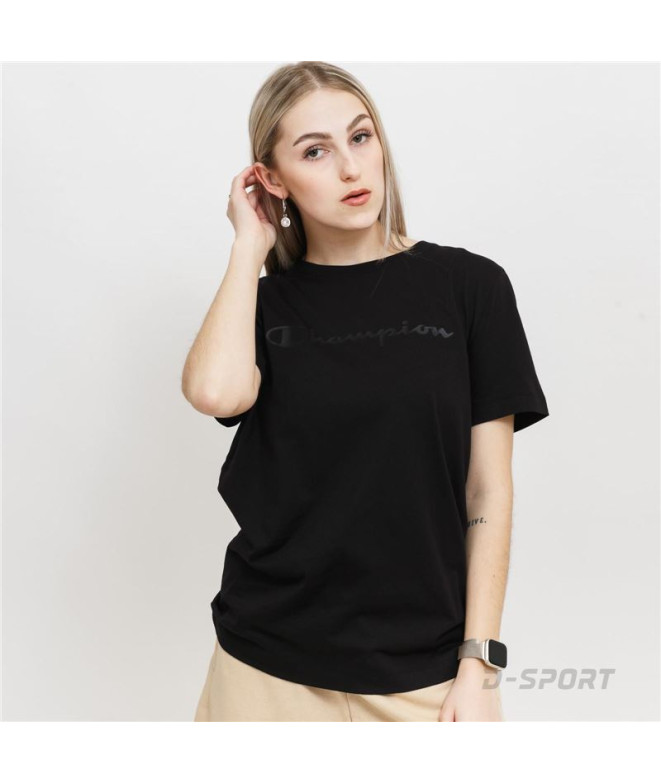 Camiseta Champion Crewneck Negro Mujer