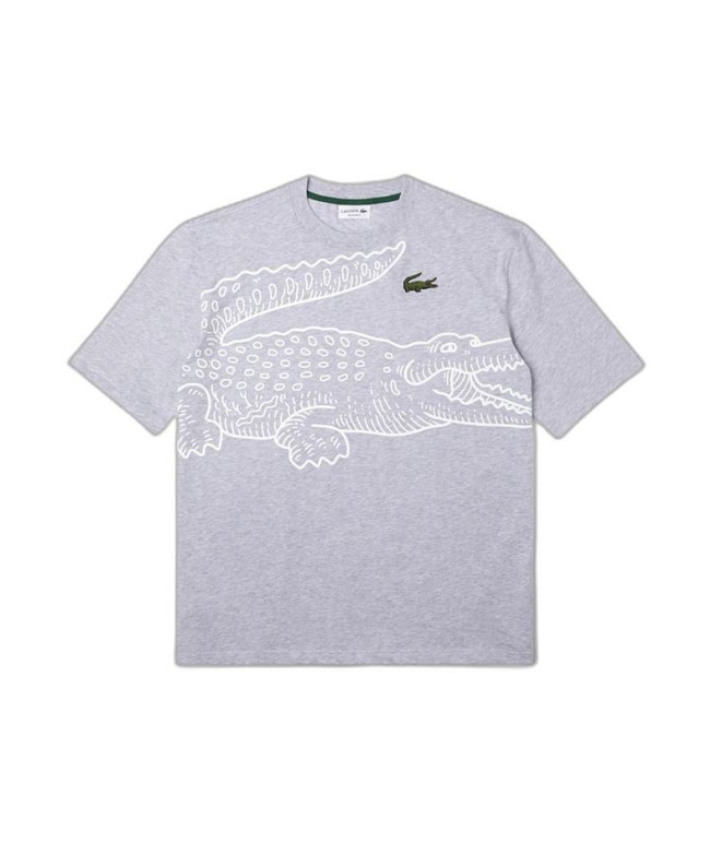 Camiseta Lacoste Loose Fit Organic Cotton Gris...