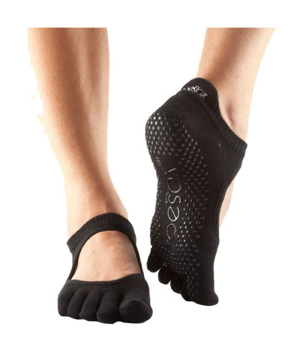 Calcetines Atipick yoga con dedos Negro