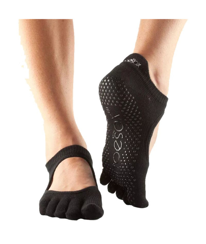 Calcetines Atipick yoga con dedos Negro
