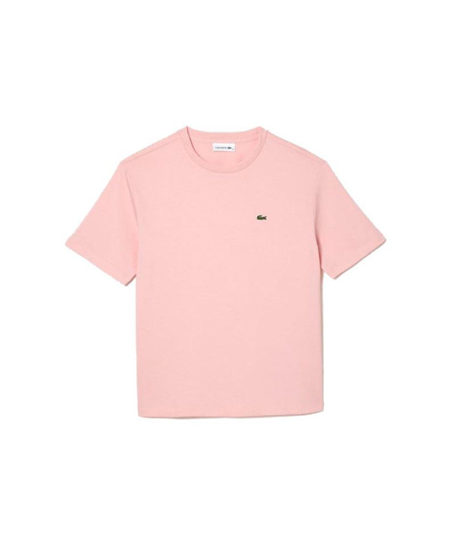 Camiseta Lacoste Crew Neck Premium Cotton Rosa...