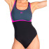 Bañador de Natación Aquarapid Costume Intero Negro Mujer
