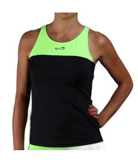 Camiseta de Pádel Endless Lace Mujer Negro-Verde