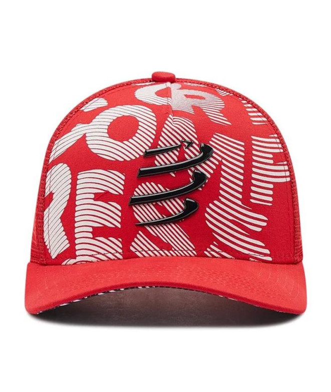 Gorra de Running Compressport Trucker Rojo