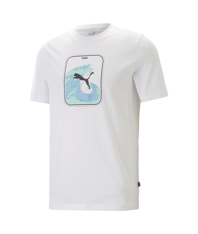 Camiseta Puma Graphics Wave Hombre Blanco