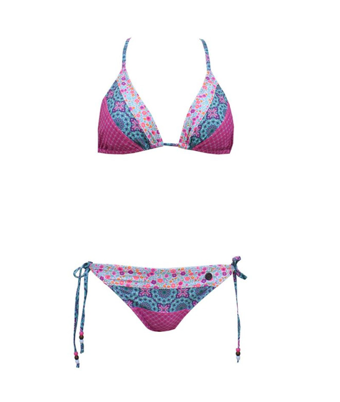 Bikini RAS Cretonne Patch Multicolor Mujer