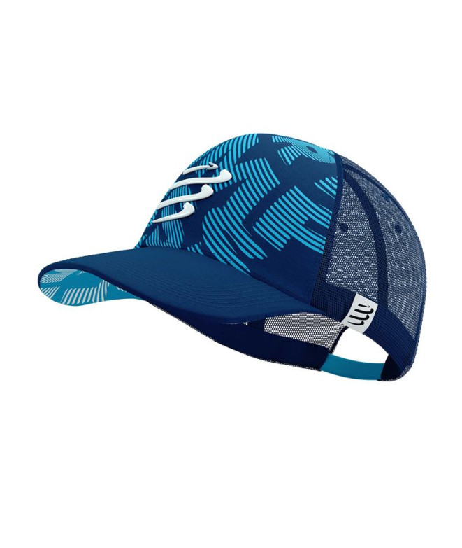 Gorra de Running Compressport Trucker Estate Blue