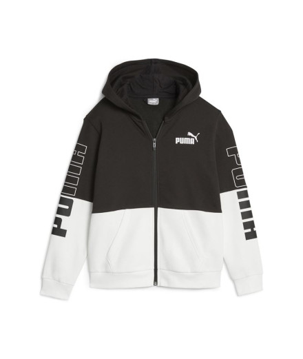 Chaqueta Puma Power Colorblock Infantil Negro/Blanco